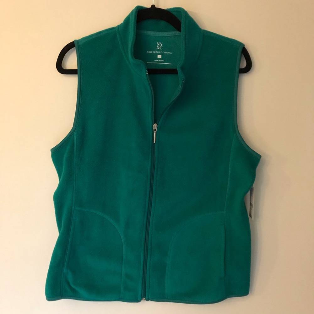 Green New York & Company Zip Sweater Vest